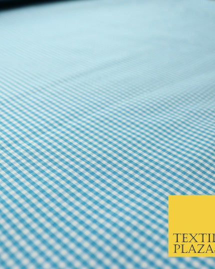 Small Mini 2mm Gingham Square Check Polycotton Fabric Dress Craft 7 COLOURS 58"