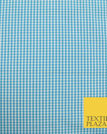 Small Mini 2mm Gingham Square Check Polycotton Fabric Dress Craft 7 COLOURS 58"