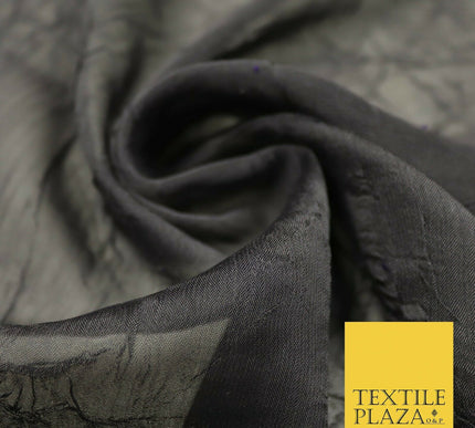 Luxury Creased Crushed Plain / Shot Chiffon Dress Fabric 8 COLOURS 58" Wide