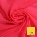 Premium Bright Fluorescent Coloured Plain Chiffon Dress Fabric 58" 3 COLOURS