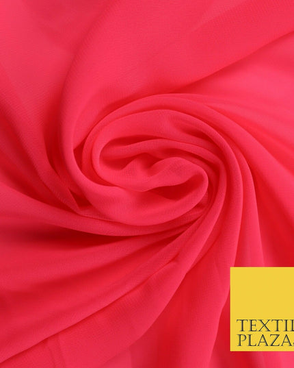 Premium Bright Fluorescent Coloured Plain Chiffon Dress Fabric 58" 3 COLOURS