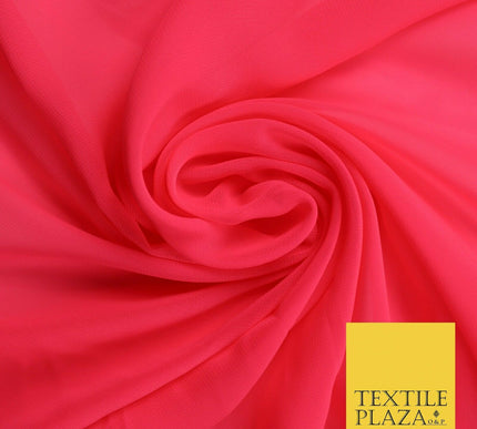 Premium Bright Fluorescent Coloured Plain Chiffon Dress Fabric 58" 3 COLOURS