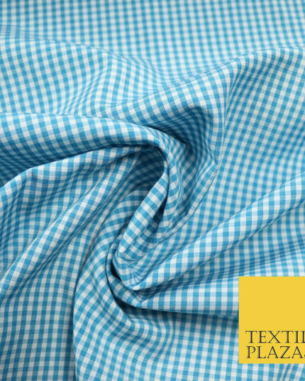 Small Mini 2mm Gingham Square Check Polycotton Fabric Dress Craft 7 COLOURS 58"