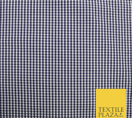 Small Mini 2mm Gingham Square Check Polycotton Fabric Dress Craft 7 COLOURS 58"