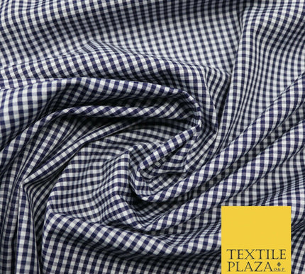 Small Mini 2mm Gingham Square Check Polycotton Fabric Dress Craft 7 COLOURS 58"