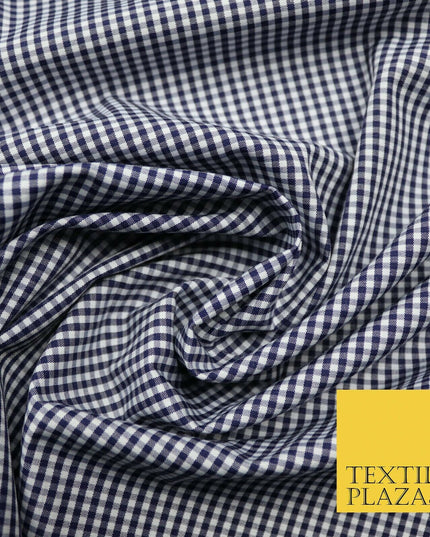 Small Mini 2mm Gingham Square Check Polycotton Fabric Dress Craft 7 COLOURS 58"