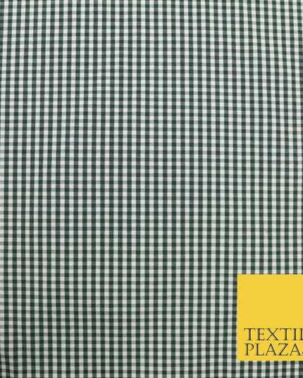 Small Mini 2mm Gingham Square Check Polycotton Fabric Dress Craft 7 COLOURS 58"