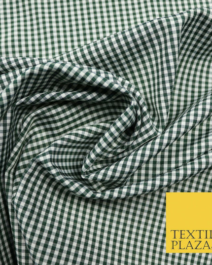 Small Mini 2mm Gingham Square Check Polycotton Fabric Dress Craft 7 COLOURS 58"