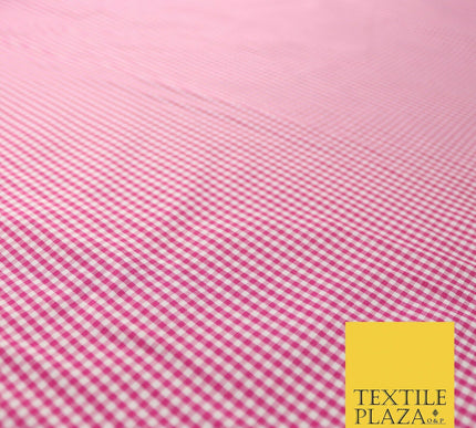 Small Mini 2mm Gingham Square Check Polycotton Fabric Dress Craft 7 COLOURS 58"
