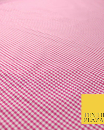 Small Mini 2mm Gingham Square Check Polycotton Fabric Dress Craft 7 COLOURS 58"