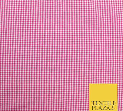 Small Mini 2mm Gingham Square Check Polycotton Fabric Dress Craft 7 COLOURS 58"