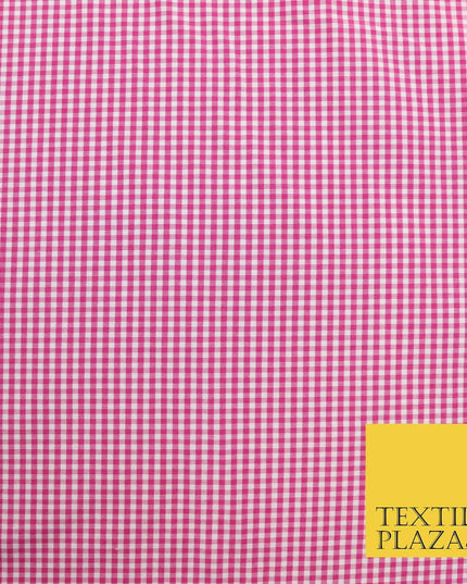 Small Mini 2mm Gingham Square Check Polycotton Fabric Dress Craft 7 COLOURS 58"