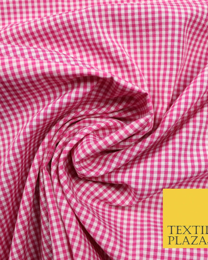 Small Mini 2mm Gingham Square Check Polycotton Fabric Dress Craft 7 COLOURS 58"