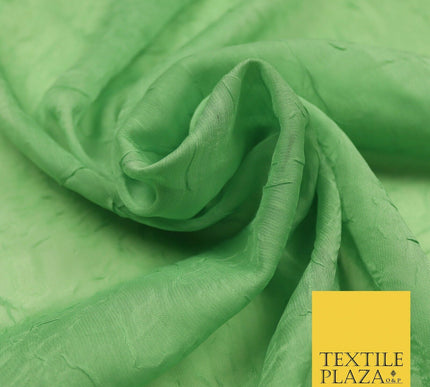 Luxury Creased Crushed Plain / Shot Chiffon Dress Fabric 8 COLOURS 58" Wide