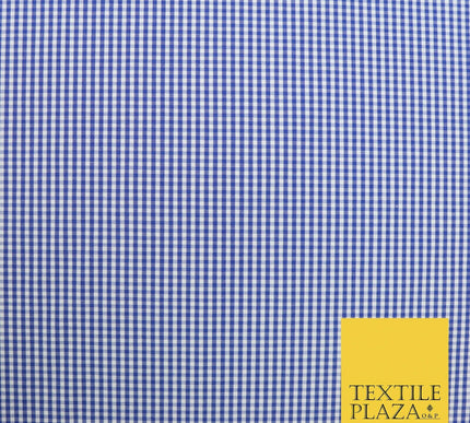 Small Mini 2mm Gingham Square Check Polycotton Fabric Dress Craft 7 COLOURS 58"