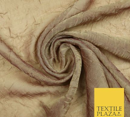Luxury Creased Crushed Plain / Shot Chiffon Dress Fabric 8 COLOURS 58" Wide