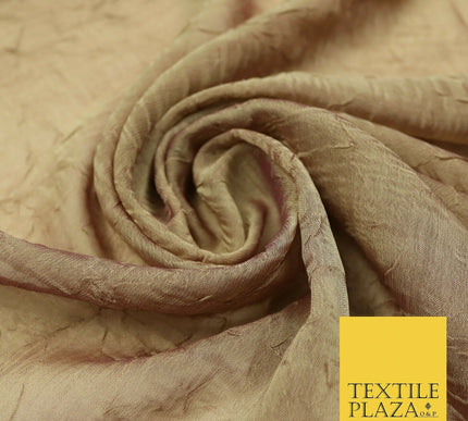Luxury Creased Crushed Plain / Shot Chiffon Dress Fabric 8 COLOURS 58" Wide