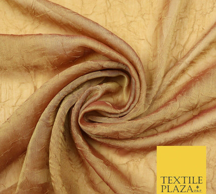 Luxury Creased Crushed Plain / Shot Chiffon Dress Fabric 8 COLOURS 58" Wide