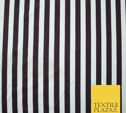 White Raisin Purple 1cm Awning Stripe Lines Printed Stretch Jersey Fabric 4362