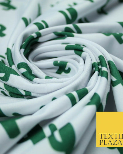 White Green CACTUS CACTI Printed Stretch JERSEY FABRIC Dress Costume 56" 4360