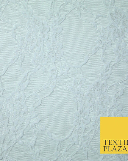 Hot Pink White Floral Mix Embroidered Net Lace Dress Fabric Tulle Fancy 58" Wide