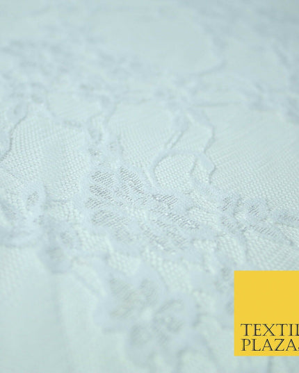 Hot Pink White Floral Mix Embroidered Net Lace Dress Fabric Tulle Fancy 58" Wide
