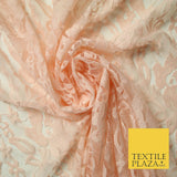 Red Peach White Floral Flower Embroidered Net Lace Dress Fabric Tulle Fancy 58"