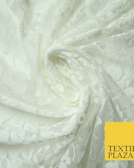 Red Peach White Floral Flower Embroidered Net Lace Dress Fabric Tulle Fancy 58"