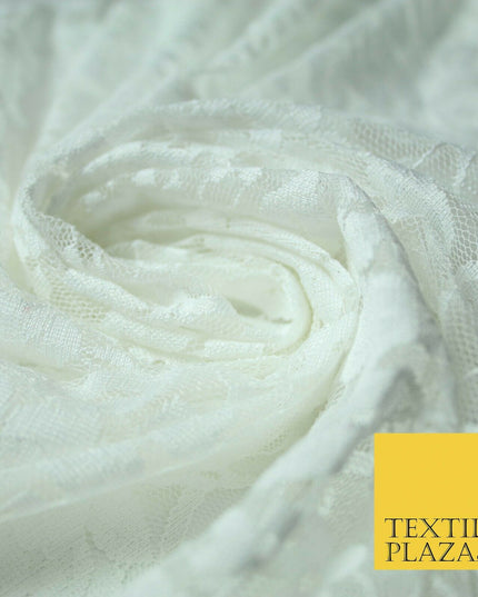 Red Peach White Floral Flower Embroidered Net Lace Dress Fabric Tulle Fancy 58"