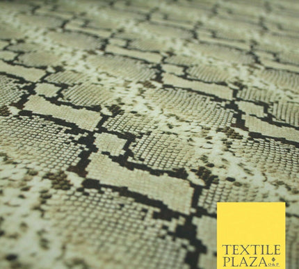 Light Gold Beige Snake Skin Printed Stretch Jersey Fabric Dress Craft 58" 4358