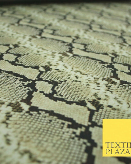 Light Gold Beige Snake Skin Printed Stretch Jersey Fabric Dress Craft 58" 4358
