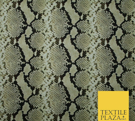 Light Gold Beige Snake Skin Printed Stretch Jersey Fabric Dress Craft 58" 4358
