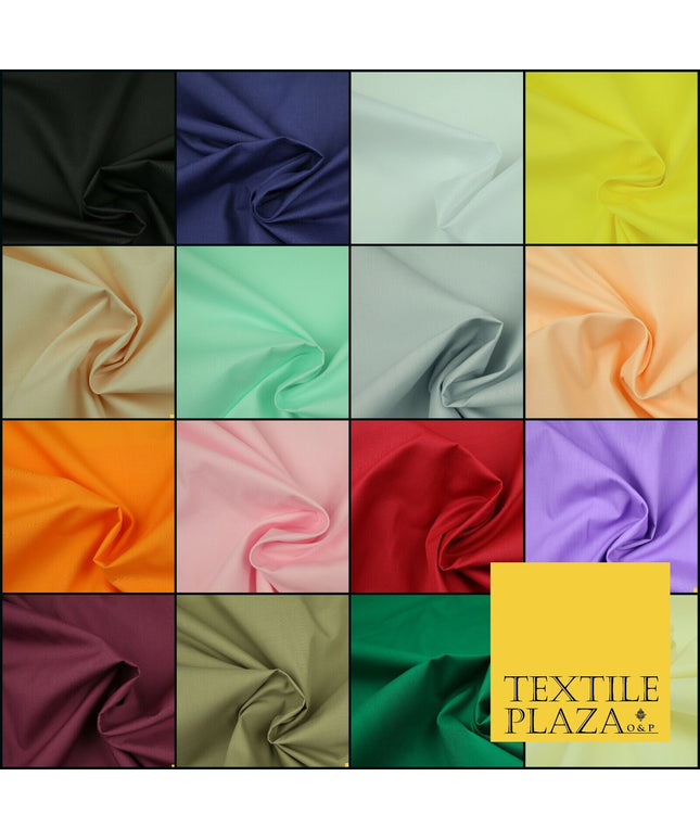 PREMIUM POLY COTTON ALL COLOURS PLAIN DYED FABRIC CRAFT MATERIAL POLYCOTTON 44"