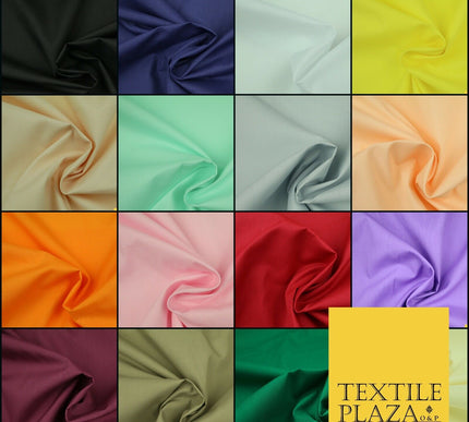 PREMIUM POLY COTTON ALL COLOURS PLAIN DYED FABRIC CRAFT MATERIAL POLYCOTTON 44"