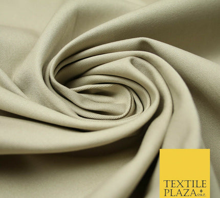 Stone Beige Premium Plain 2 Way Stretch Cotton Canvas Dress Sewing Craft 57"4710