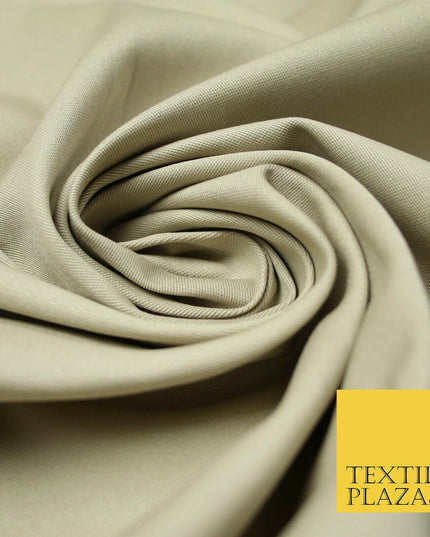Stone Beige Premium Plain 2 Way Stretch Cotton Canvas Dress Sewing Craft 57"4710