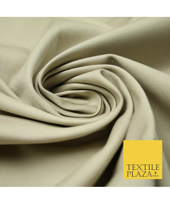 Stone Beige Premium Plain 2 Way Stretch Cotton Canvas Dress Sewing Craft 57"4710