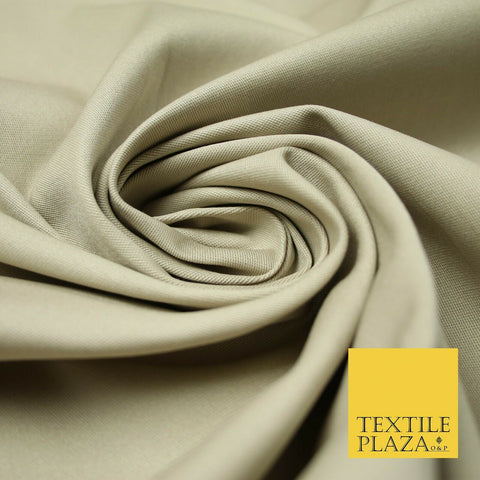 Stone Beige Premium Plain 2 Way Stretch Cotton Canvas Dress Sewing Craft 57"4710
