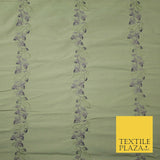 Luxury Oyster Beige Floral Garland Embroidered 100% PURE SILK Fabric 37" 4563
