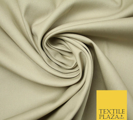 Stone Beige Premium Plain 2 Way Stretch Cotton Canvas Dress Sewing Craft 57"4710