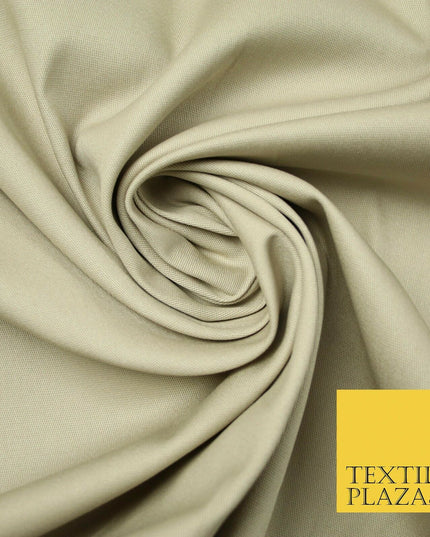Stone Beige Premium Plain 2 Way Stretch Cotton Canvas Dress Sewing Craft 57"4710