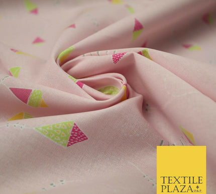 Pink Flying Kites Printed 100% Cotton Fabric Masks Sewing Dress Craft 44" 4487