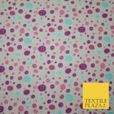 Falling Buttons Design Printed 100% Cotton Fabric Masks Sewing Dress Craft 44"