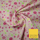 Falling Buttons Design Printed 100% Cotton Fabric Masks Sewing Dress Craft 44"