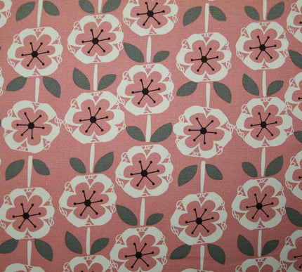 Scandi Poppy Floral Pastel Abstract 100% COTTON CANVAS Printed Fabric Craft 58"