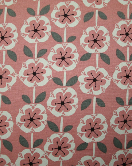 Scandi Poppy Floral Pastel Abstract 100% COTTON CANVAS Printed Fabric Craft 58"