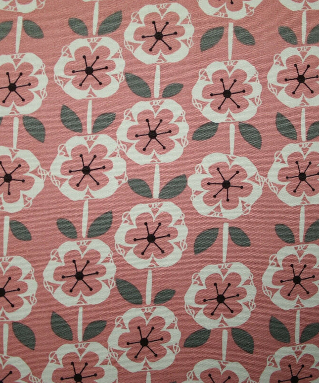 Scandi Poppy Floral Pastel Abstract 100% COTTON CANVAS Printed Fabric Craft 58"