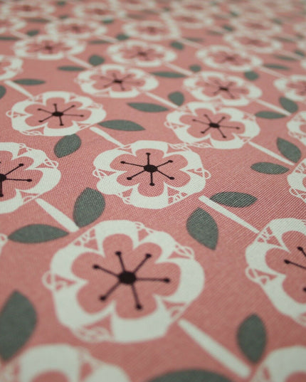 Scandi Poppy Floral Pastel Abstract 100% COTTON CANVAS Printed Fabric Craft 58"