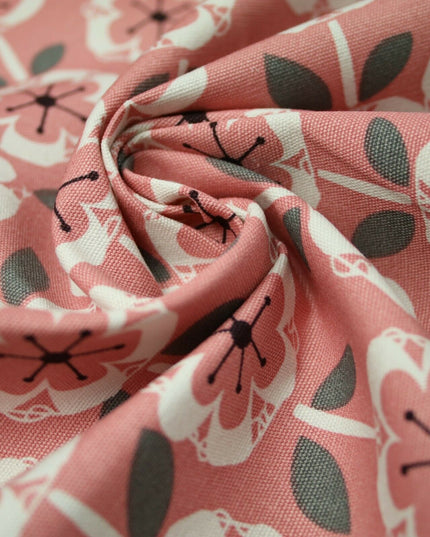 Scandi Poppy Floral Pastel Abstract 100% COTTON CANVAS Printed Fabric Craft 58"