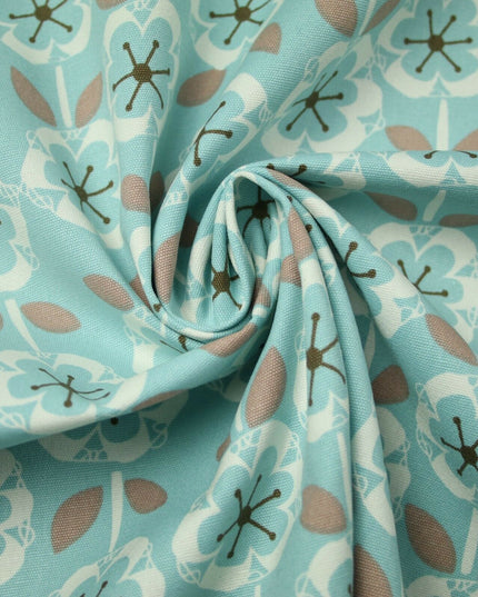 Scandi Poppy Floral Pastel Abstract 100% COTTON CANVAS Printed Fabric Craft 58"
